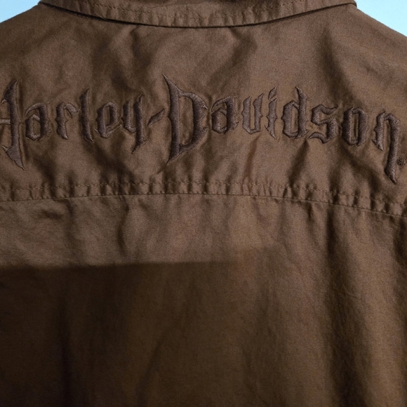 Harley Davidson Women's Rust Orange Short Sleeve Biker Top Medium - Picture 7 of 7